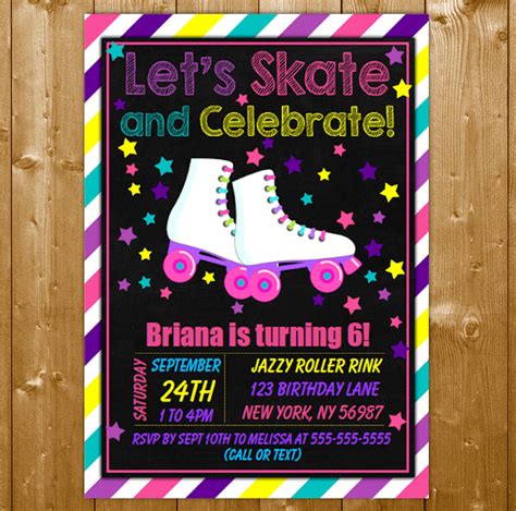 Printable Skating Birthday Invitations
